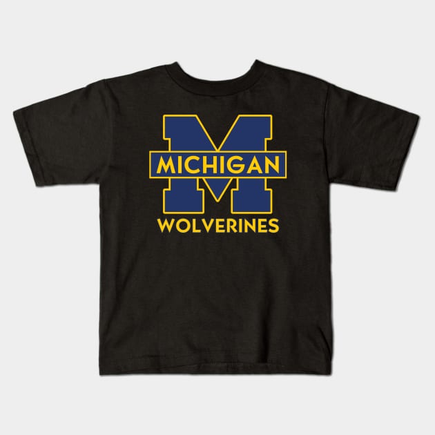 Michigan wolverines Kids T-Shirt by Buddydoremi